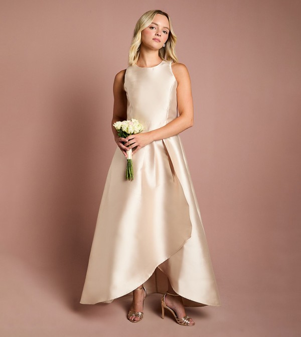 Teen Coast Twill Waterfall Bridesmaids Maxi Dress