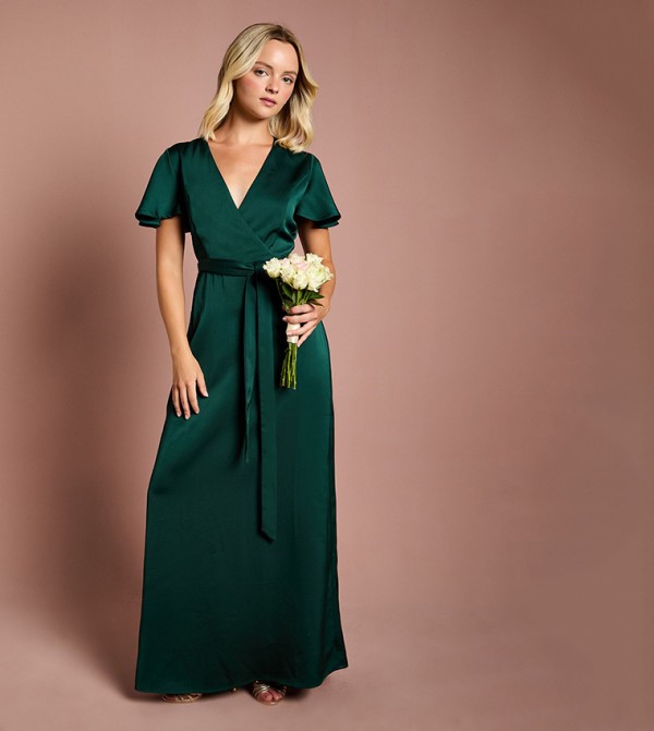 Teen Coast Angel Sleeves Bridesmaids Maxi Dress