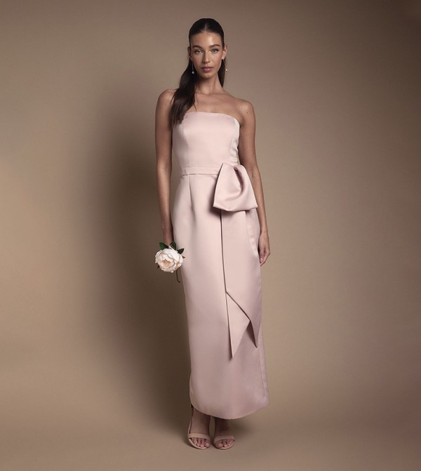 Statement Bow Bandeau Maxi Bridesmaid Dress