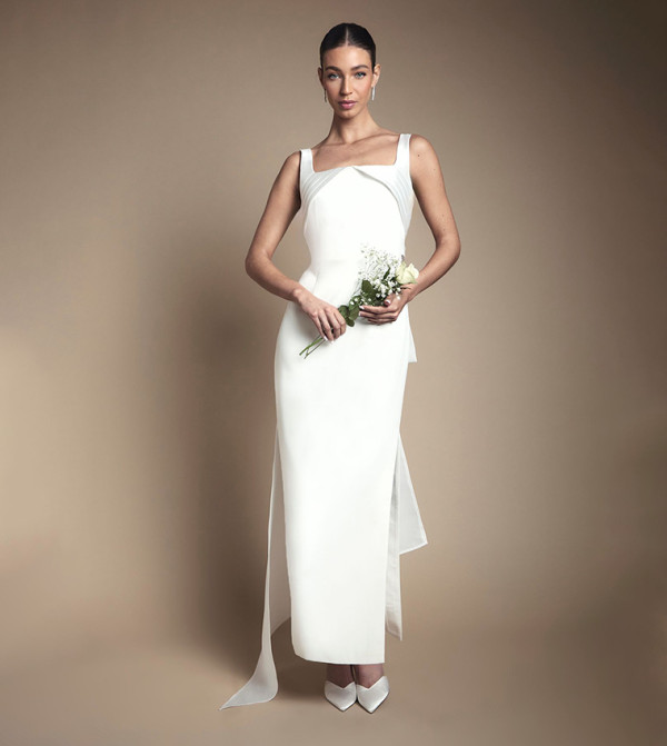 Bow Back Column Maxi Dress