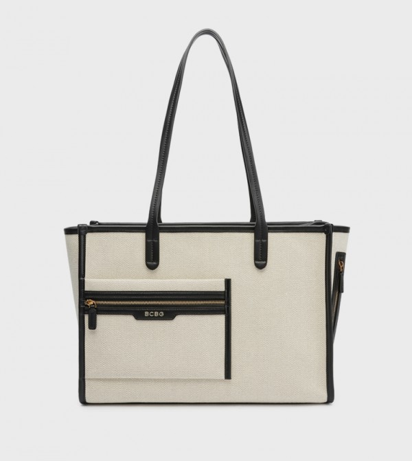 Contrast Trim Canvas Tote Bag