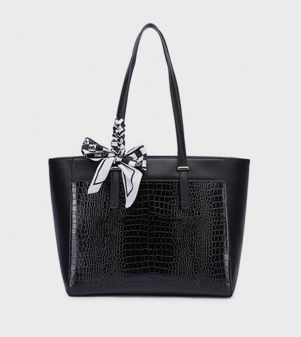 Scarf Detail Tote Bag