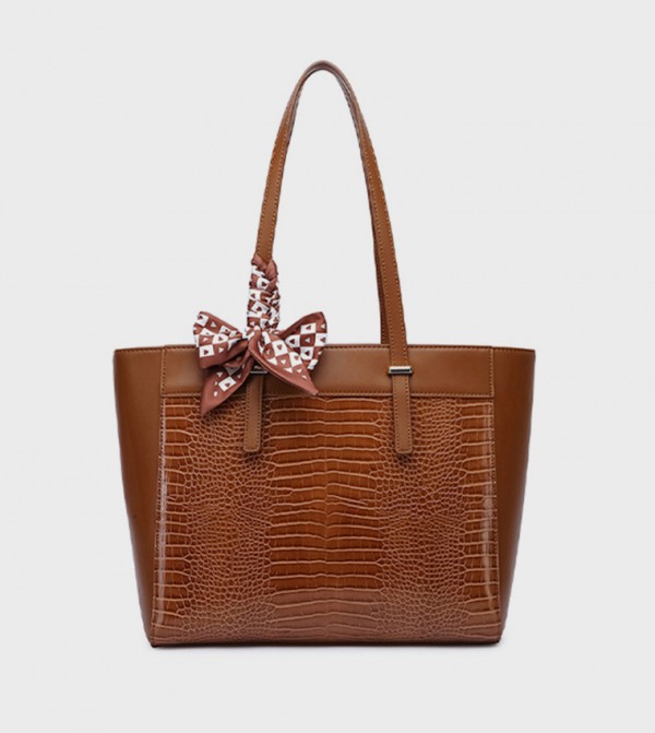 Scarf Detail Tote Bag