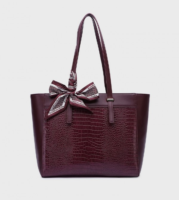 Scarf Detail Tote Bag
