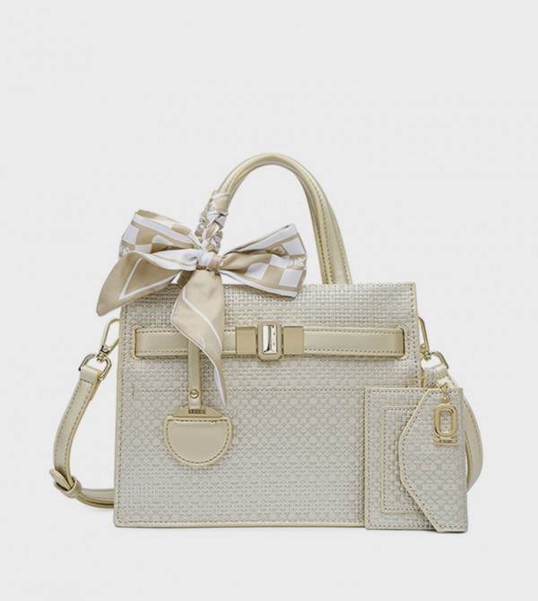 Scarf Detail Satchel Bag 