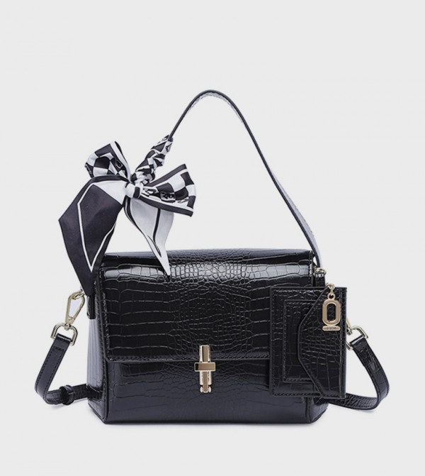 Scarf Detail Shoulder Bag 