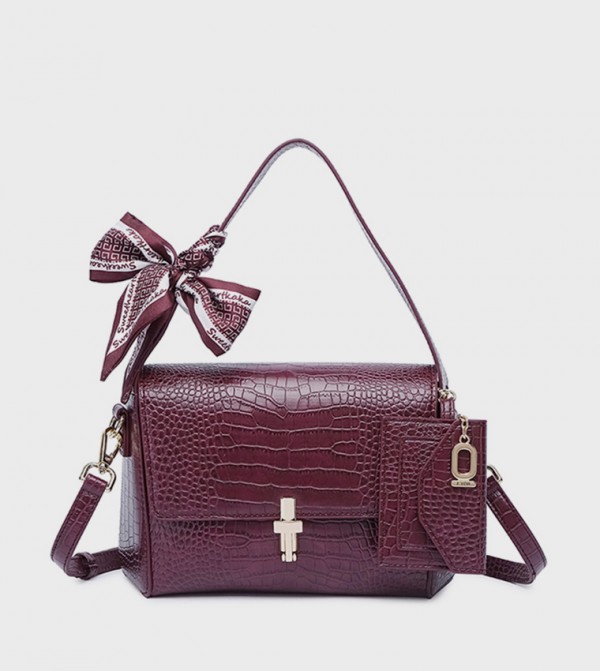 Scarf Detail Shoulder Bag 