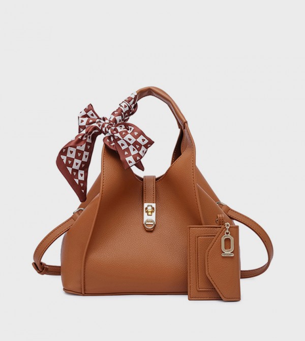 Scarf Detail Shoulder Bag