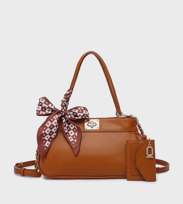 Scarf Detail Shoulder Bag 