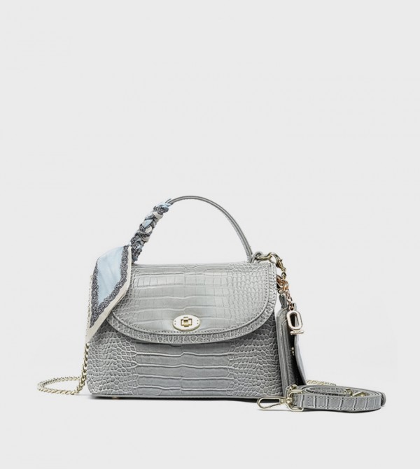 Textured Top Handle Bag with Coin Pouch