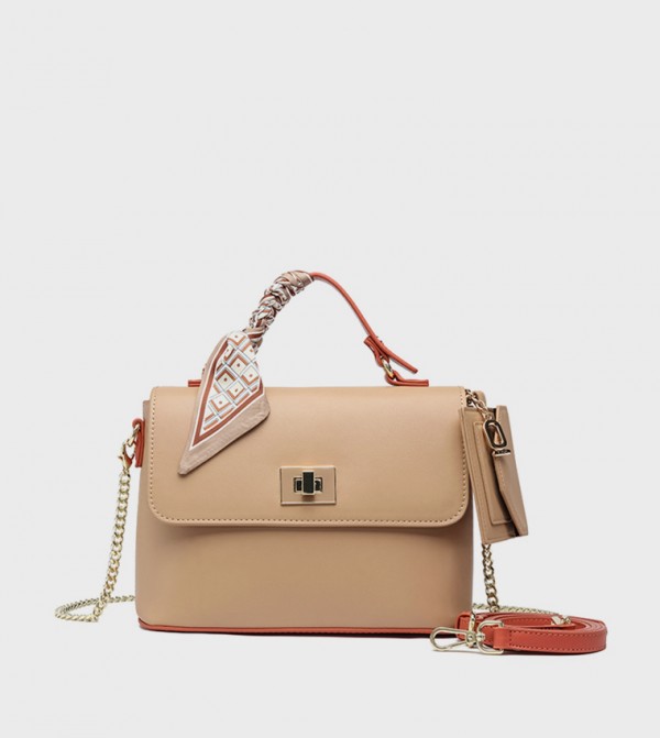 Solid Satchel Bag with Coin Pouch