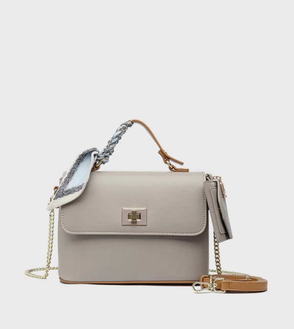 Solid Satchel Bag with Coin Pouch