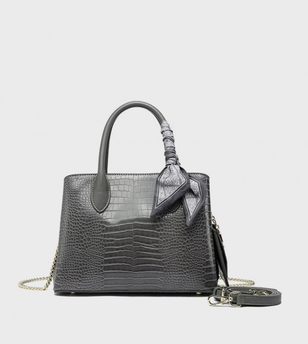 Textured Satchel Bag with Coin Pouch