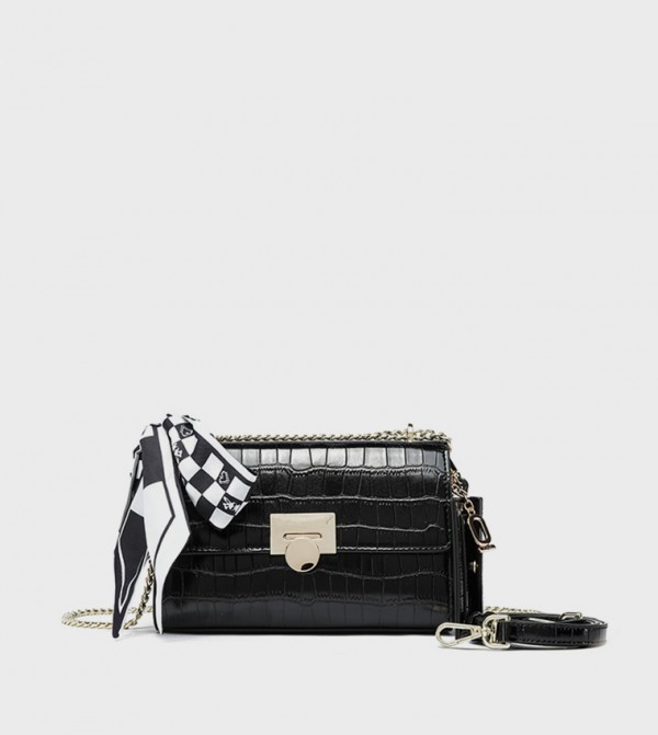 Textured Crossbody Bag with Coin Pouch
