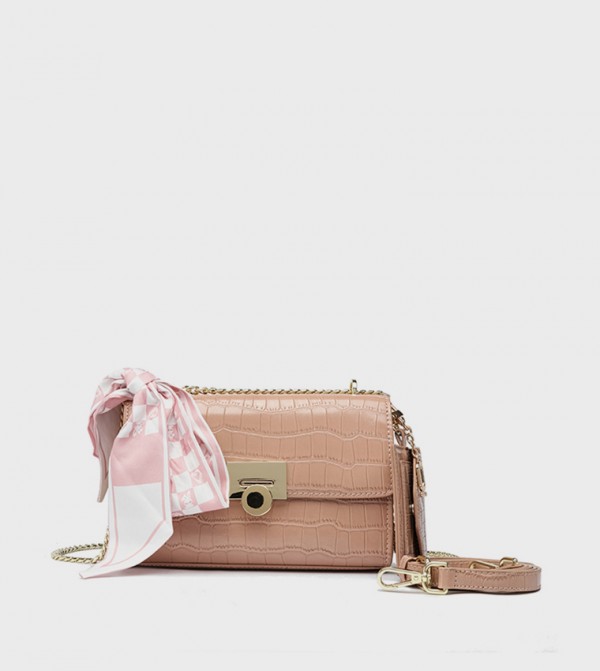 Textured Crossbody Bag with Coin Pouch