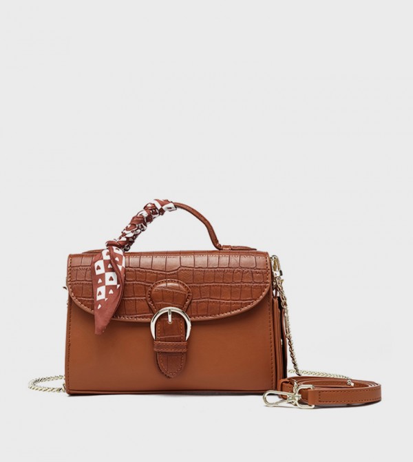 Textured Satchel Bag with Coin Pouch