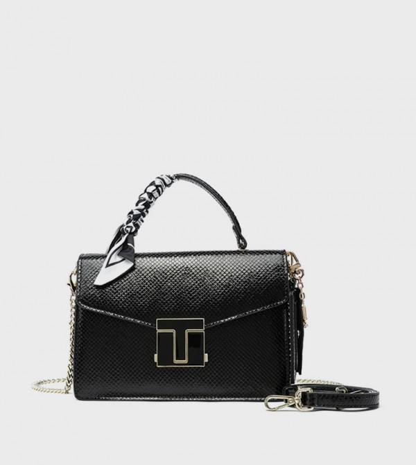 Textured Satchel Bag with Coin Pouch