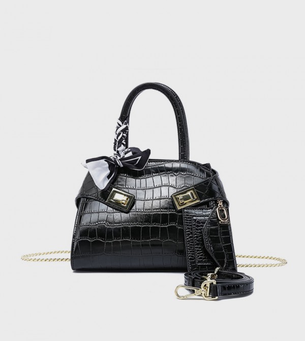 Textured Satchel Bag with Coin Pouch