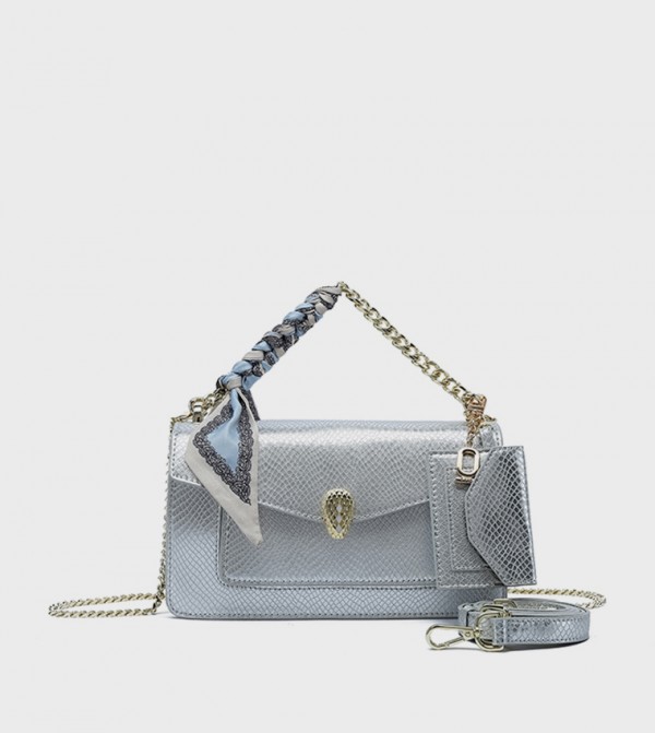 Textured Shoulder Bag with Coin Pouch