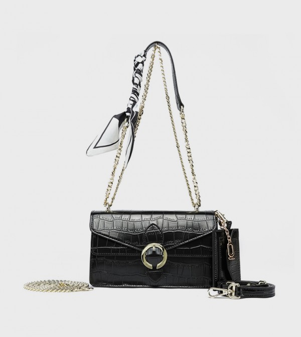 Textured Crossbody Bag with Coin Pouch