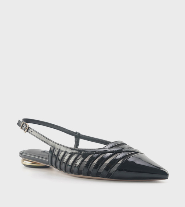 BEASSIN2 Mesh Detail Slingback Flat Shoes