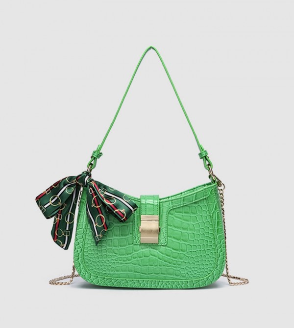 Croc Textured Shoulder Bag