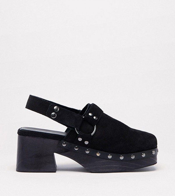 Black top studded clogs