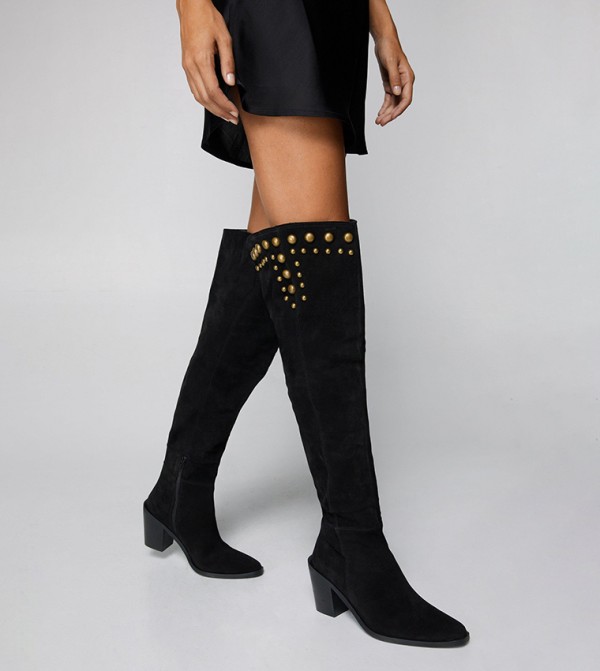 Over the knee shop boots with studs