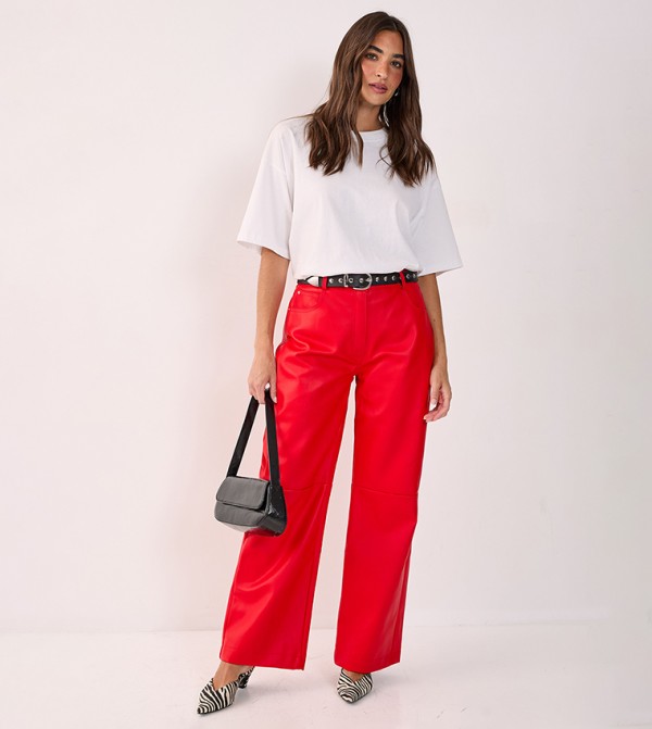 Essentials Faux Leather Trousers