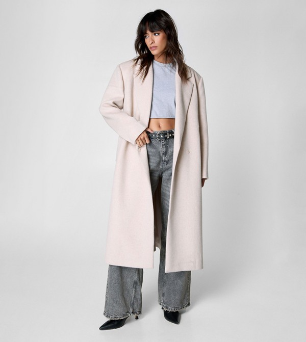 Premium Wool Blend Double Breasted Coat