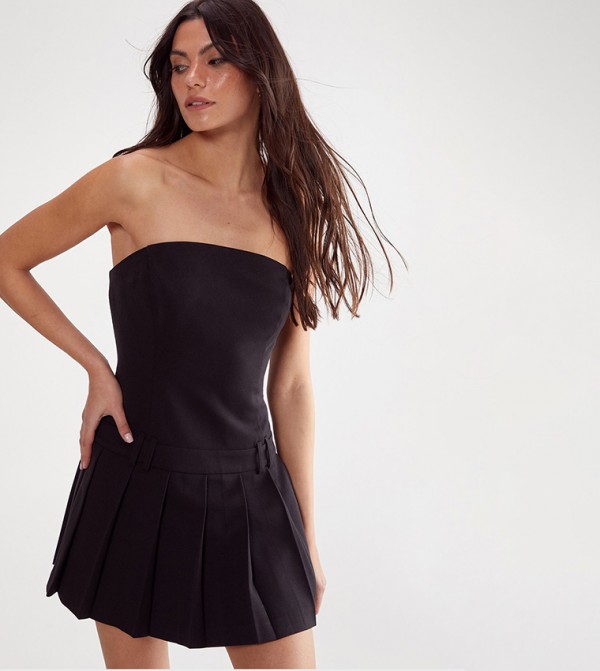 Essentials Pleated Hem Mini Dress