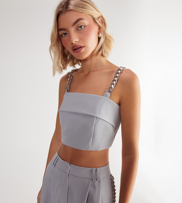 Premium Chain Strap Crop Top