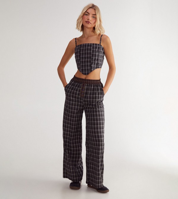 Plaid Strappy Crop Top
