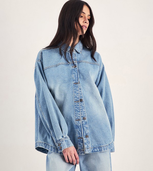 Faded Denim Boyfriend Shirt