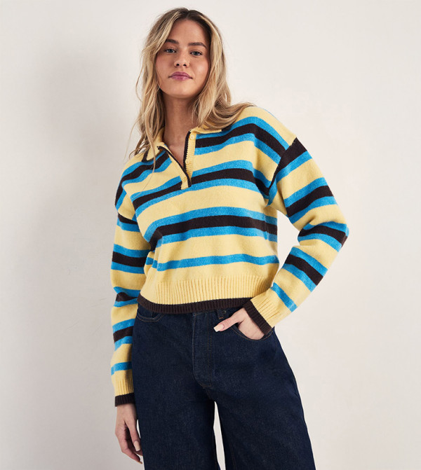 سويتر جامبر محبوك ومخطط