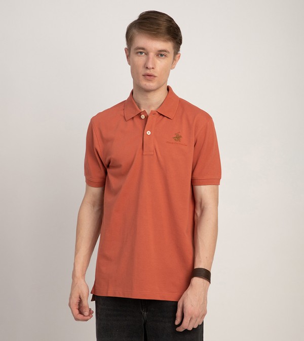 Logo Embroidered Pique Polo T-Shirt