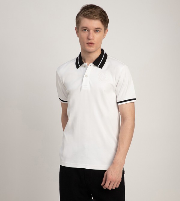 Logo Embroidered Contrast Trim Polo T-Shirt