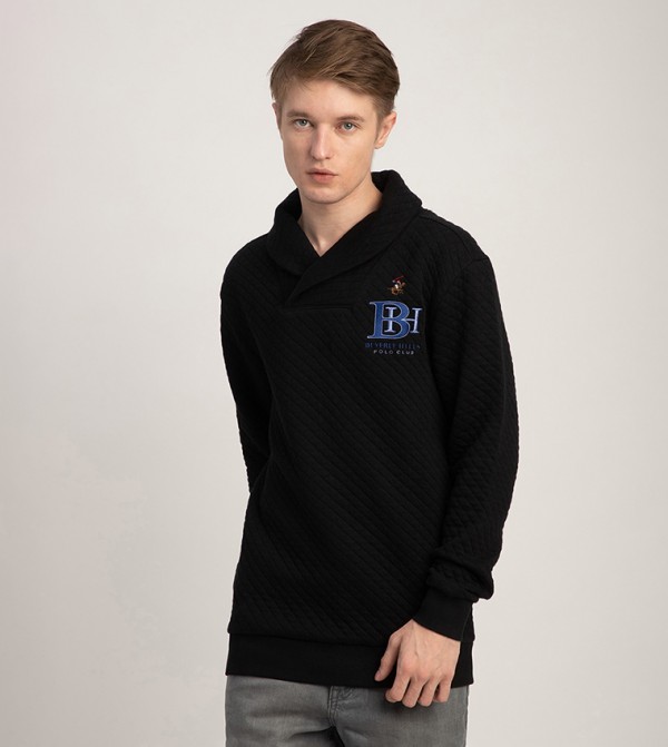 Logo Embroidered Quilted Hoodie