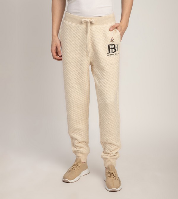 Logo Embroidered Quilted Joggers