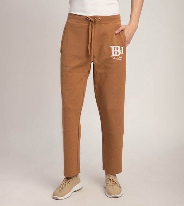 Logo Embroidered Drawstring Waist Sweatpants