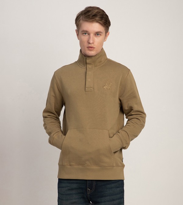 Logo Embroidered High Neck Sweatshirt