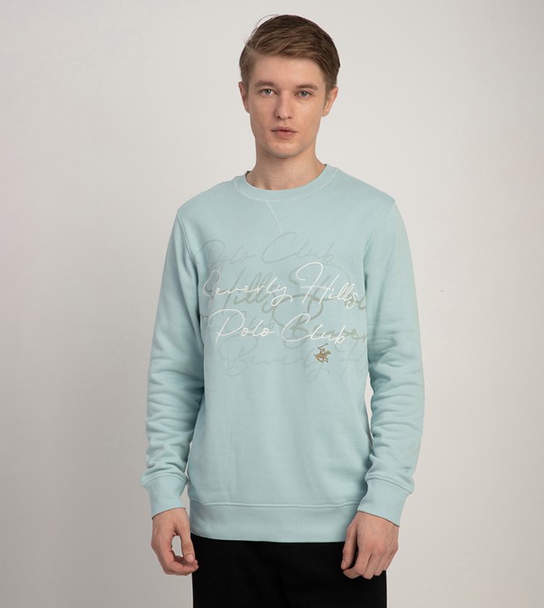 Logo Embroidered Crew Neck Sweatshirt