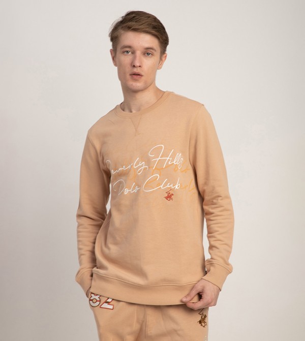 Logo Embroidered Crew Neck Sweatshirt