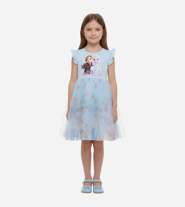 Elsa and Frozen Print Charm Mini Dress