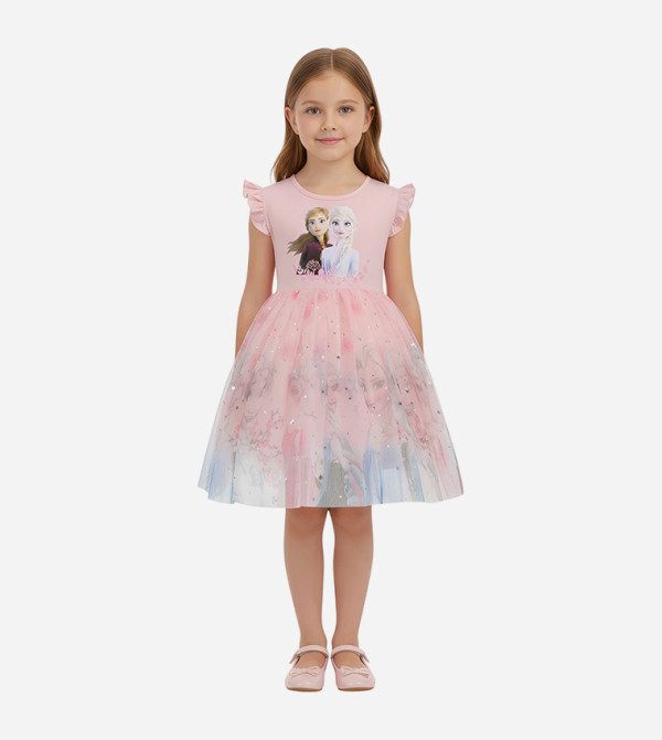 Elsa and Frozen Print Charm Mini Dress