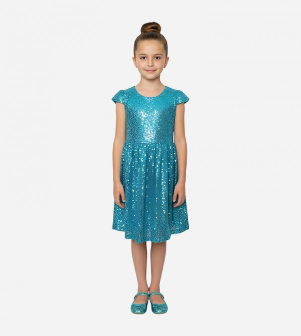 Sparkle Fun Crew Neck Mini Dress