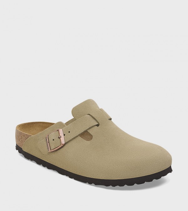 Boston Soft Footbed Suede Leather Taupe