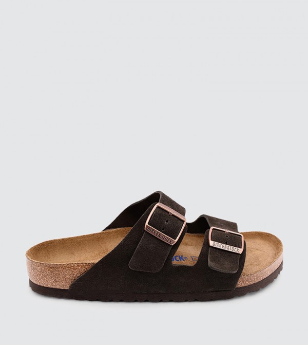 Birkenstock arizona suede leather black online