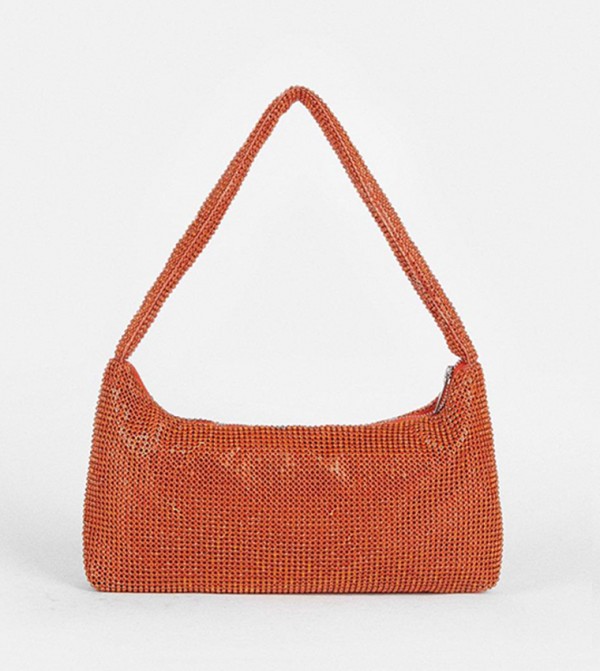 Orange hobo handbag store