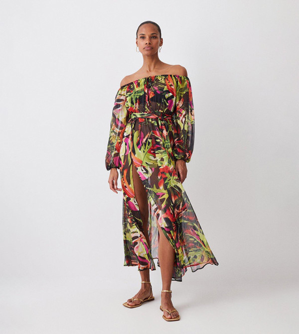 Karen Colorblock Bowknot Maxi Dress